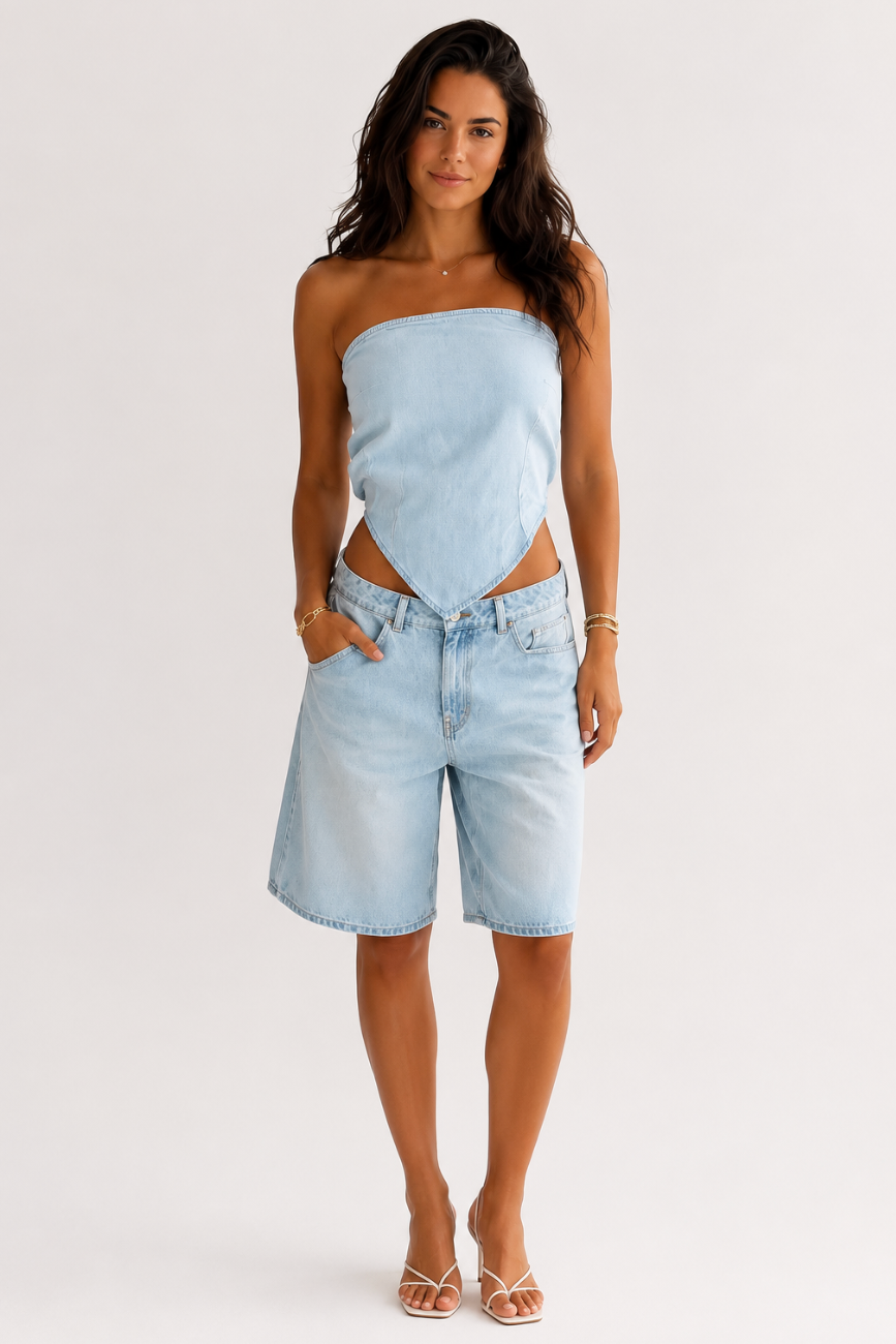 Siena Denim Two-Piece Set
