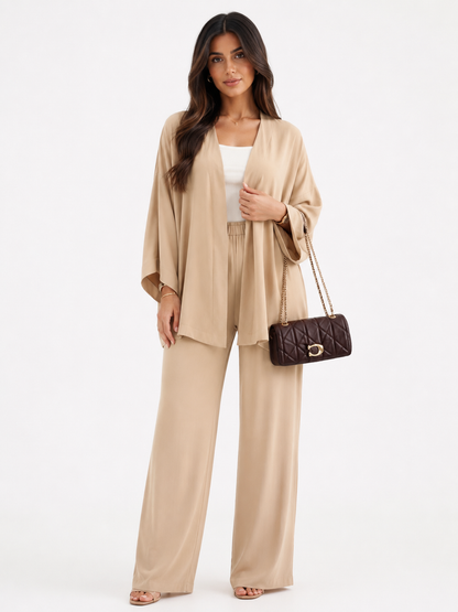 Beach Kimono & Wide Leg Pants Set