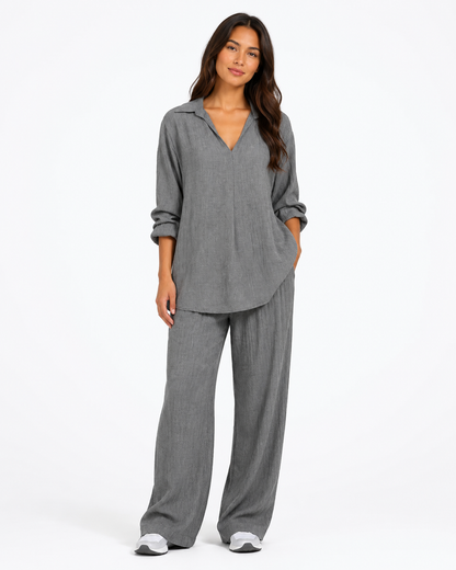 Grey Relaxed Fit Pants Set