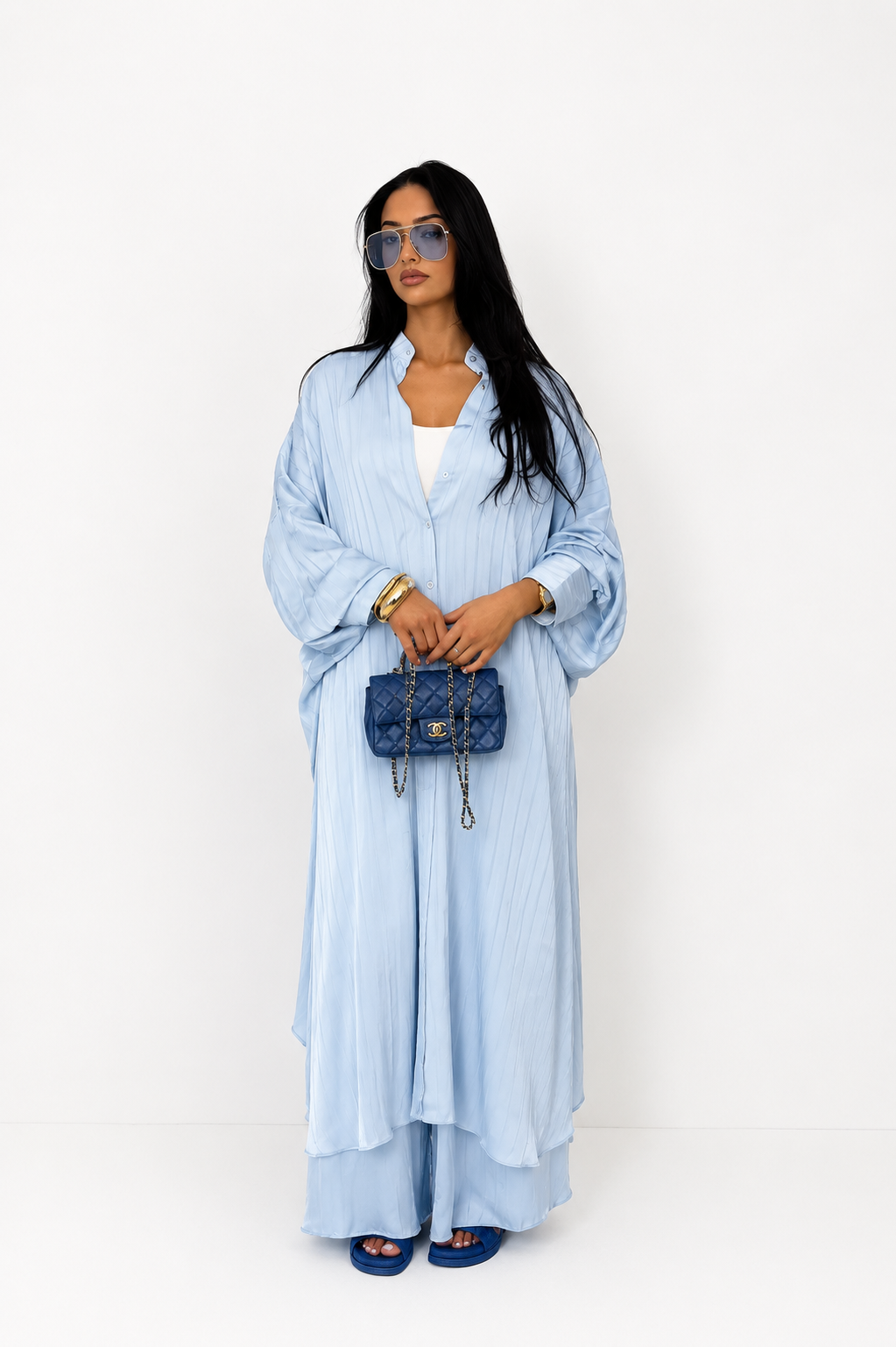 Baby Blue Oversized Two Piece Set